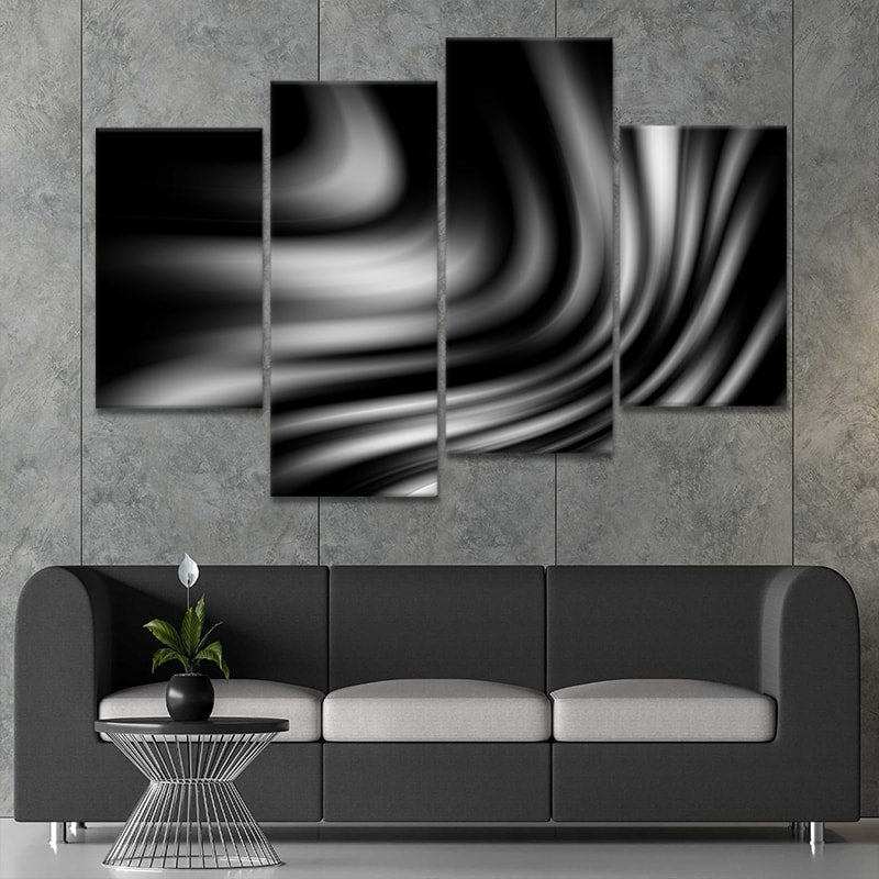 Abstract Wave Multi Panel Canvas Wall Art