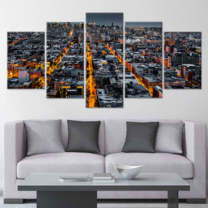 Manhattan Skyline At Night Wall Art Canvas-Stunning Canvas Prints