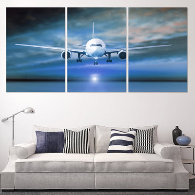 Airplane in the sky Canvas Wall Art Set