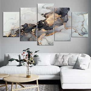 Extra Large Gray Black and Gold Framed Abstract Wall Art For Living Room Wall-Stunning Canvas Prints