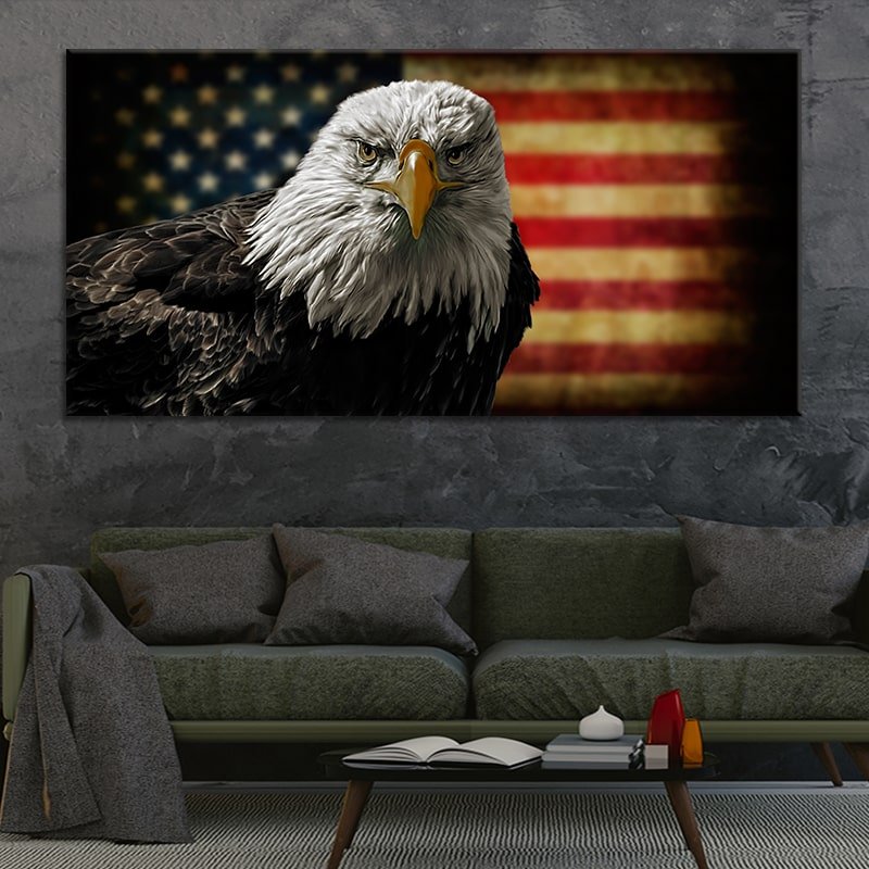 American Flag Eagle Canvas Set Wall Art l by Stunning Canvas Prints