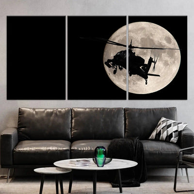 Apache Helicopter Silhouette Wall Art-Stunning Canvas Prints