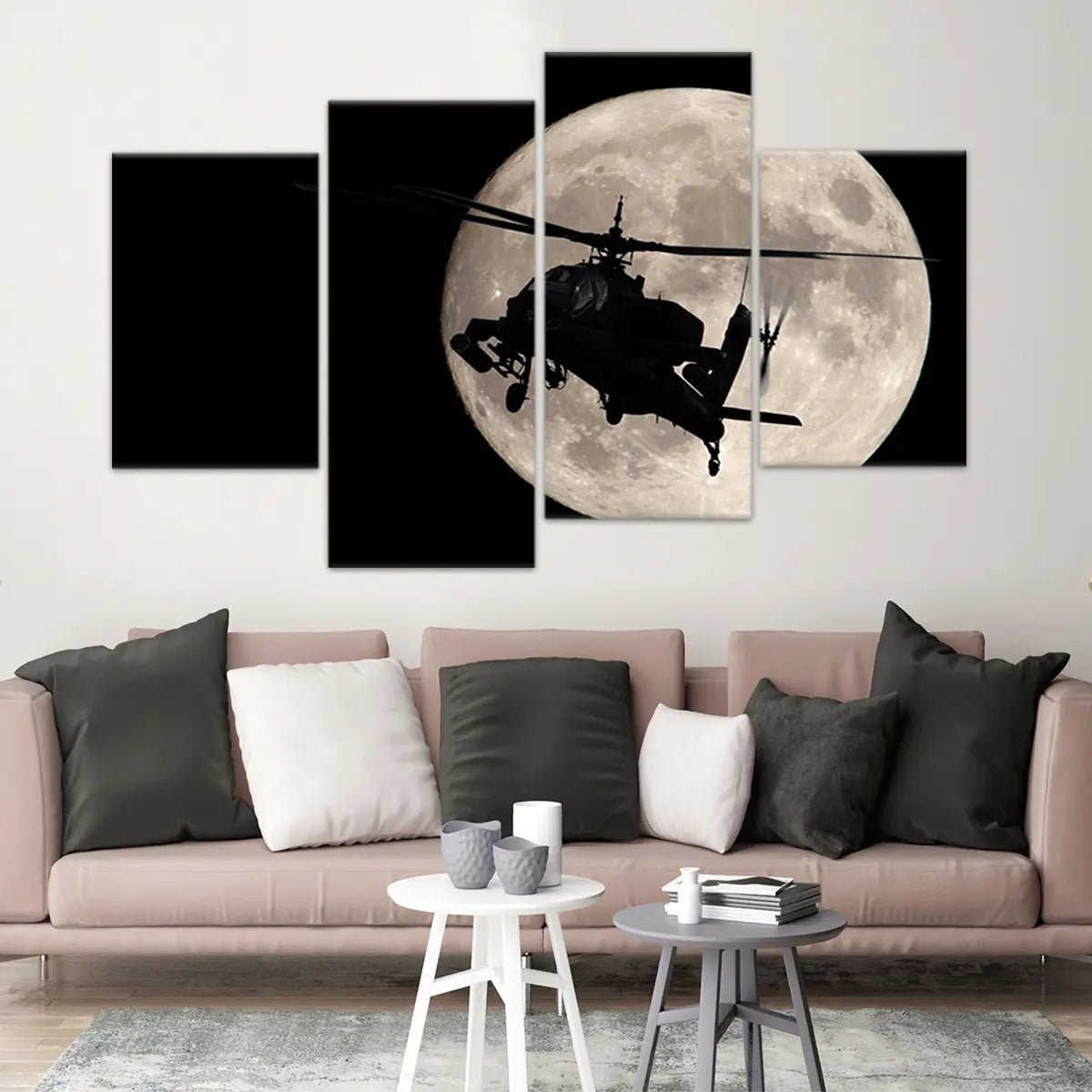 Apache Helicopter Silhouette Wall Art Canvas Print-Stunning Canvas Prints