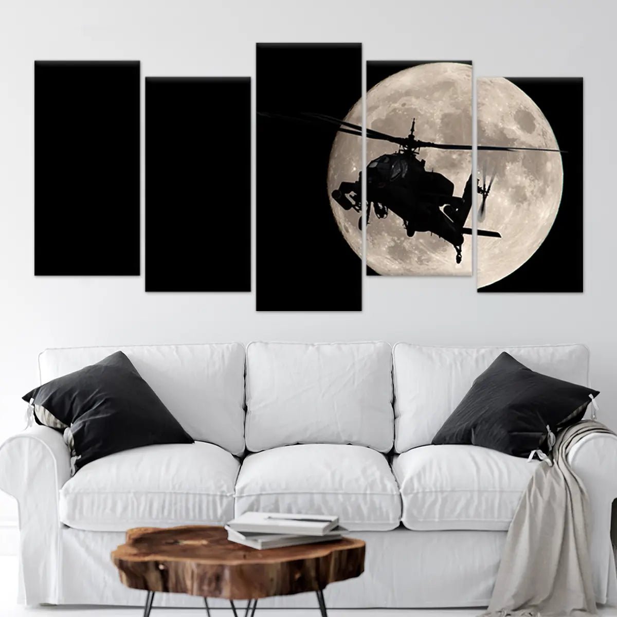 Apache Helicopter Silhouette Wall Art Canvas Print-Stunning Canvas Prints