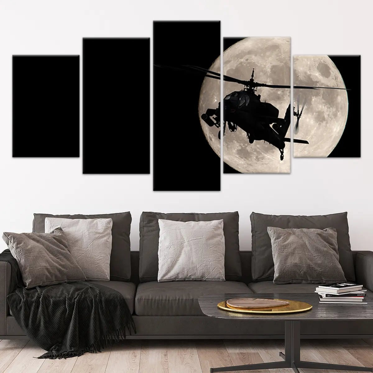 Apache Helicopter Silhouette Wall Art Canvas Print-Stunning Canvas Prints