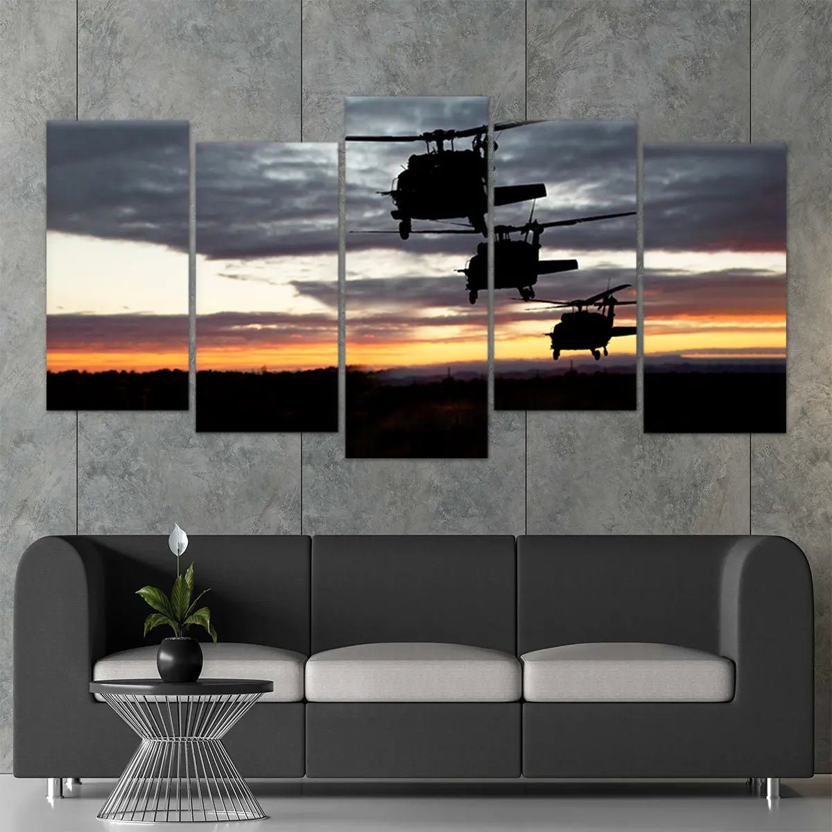 Three Military Helicopters Wall Art-Stunning Canvas Prints