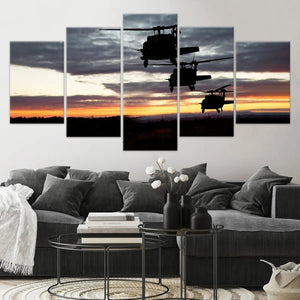 Three Military Helicopters Wall Art-Stunning Canvas Prints