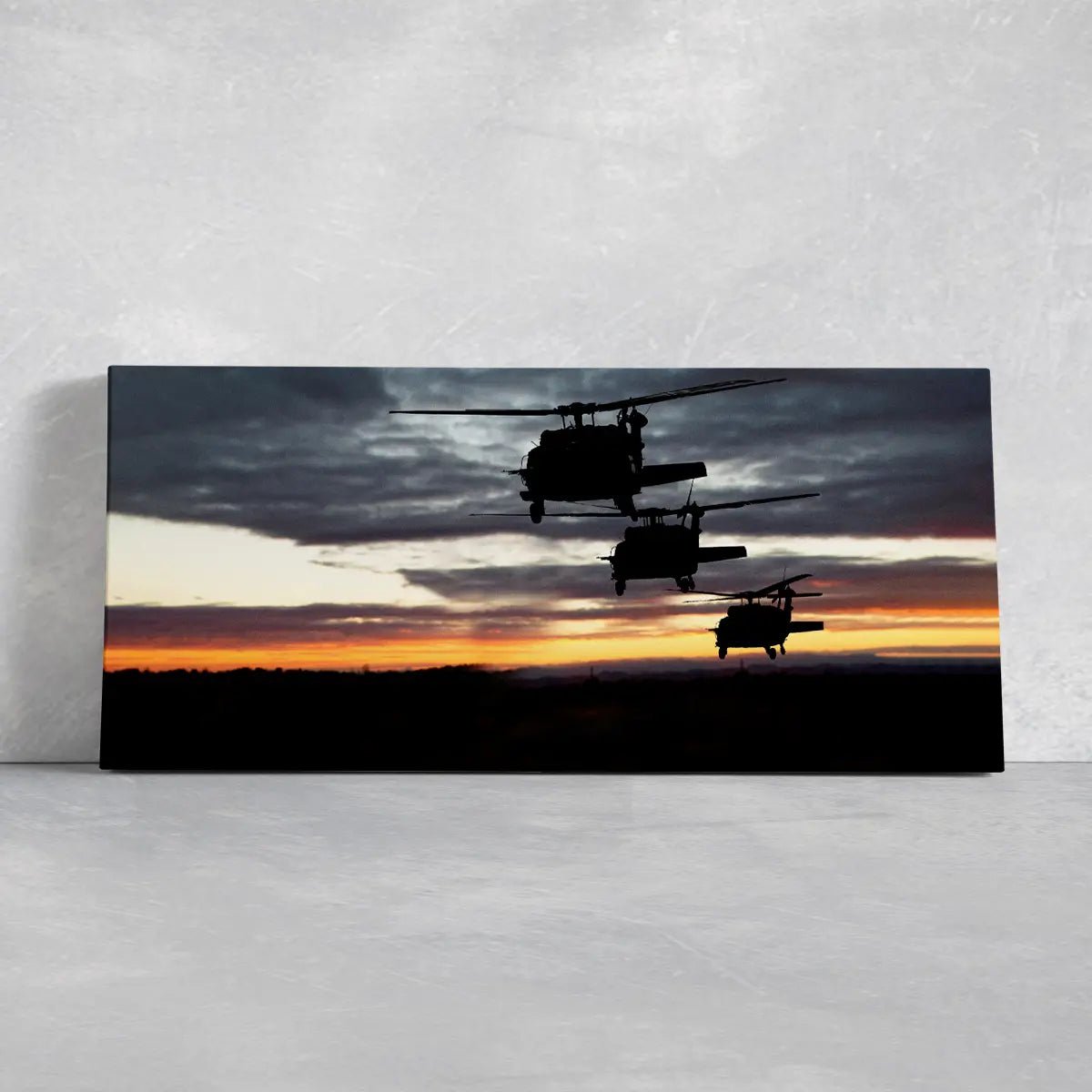Three Military Helicopters Wall Art-Stunning Canvas Prints