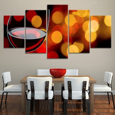 Aromatic Red Wine Glass Multi Panel Canvas Wall Art