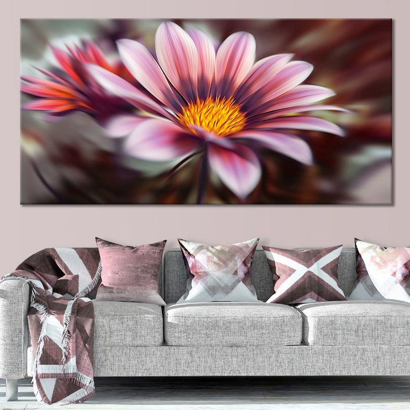 Artistic Painted Flower Canvas Wall Art