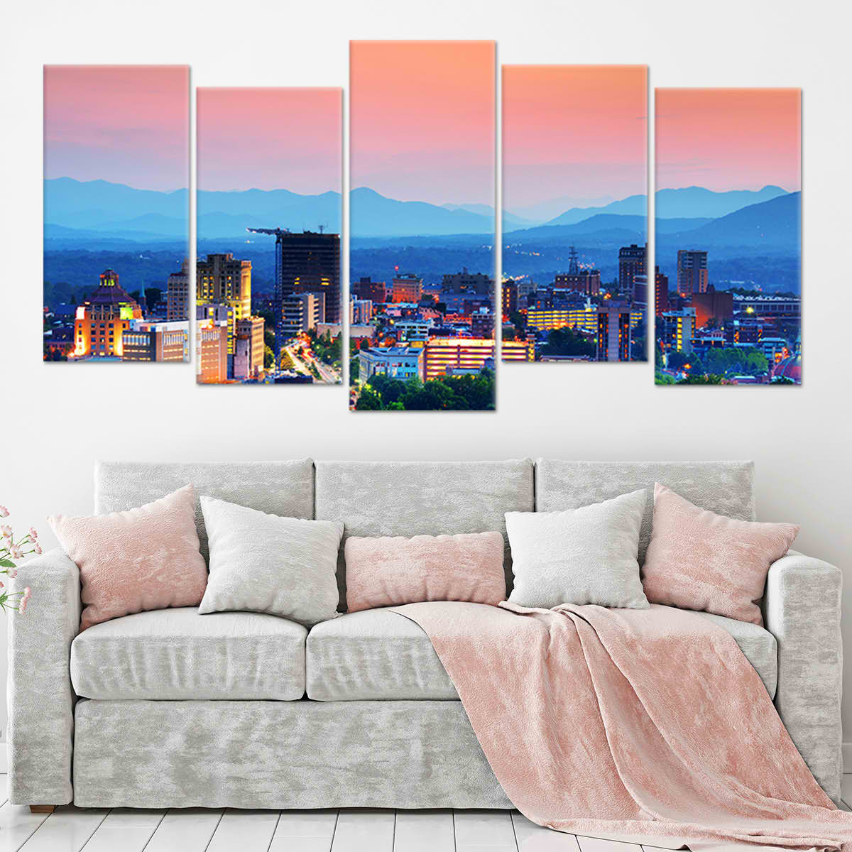 Asheville North Carolina Cityscape Wall Art-Stunning Canvas Prints