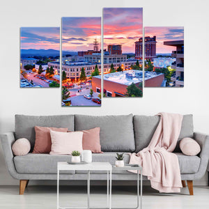 Asheville Sunset Skyline Wall Art Canvas-Stunning Canvas Prints