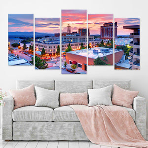 Asheville Sunset Skyline Wall Art Canvas-Stunning Canvas Prints