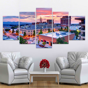 Asheville Sunset Skyline Wall Art Canvas-Stunning Canvas Prints