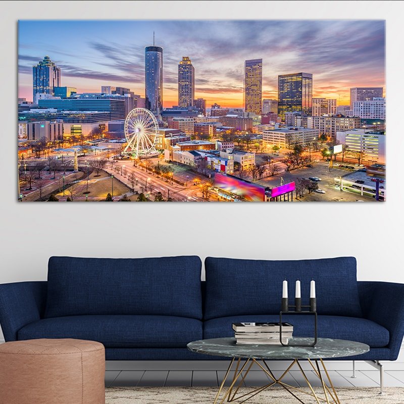 skyline of atlanta canvas wall art large