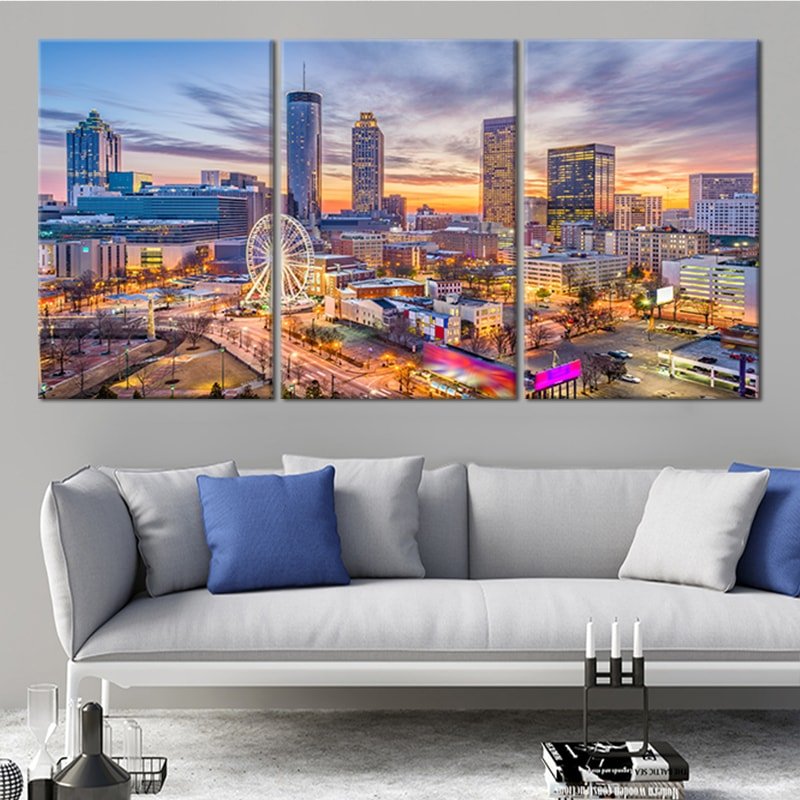 Atlanta Skyline Wall Art Canvas-Stunning Canvas Prints