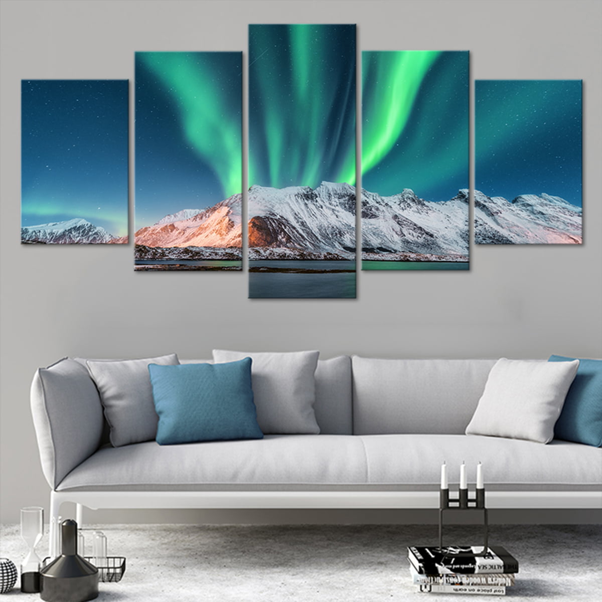 Aurora borealis Canvas Wall Art Set