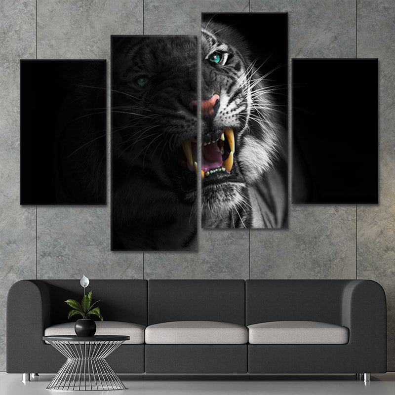 Black And White Tiger Pop Wall Art Canvas-Stunning Canvas Prints