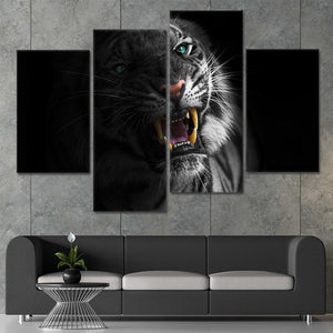 Black And White Tiger Pop Wall Art Canvas-Stunning Canvas Prints