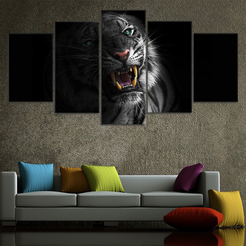 Black And White Tiger Pop Wall Art Canvas-Stunning Canvas Prints
