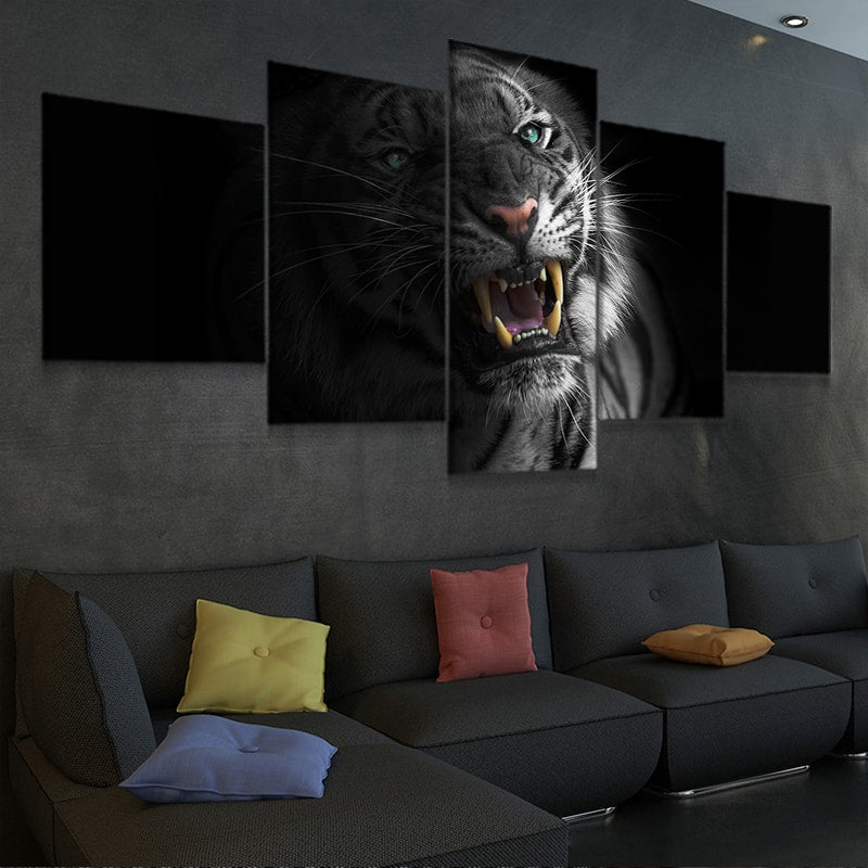 Black And White Tiger Pop Wall Art Canvas-Stunning Canvas Prints