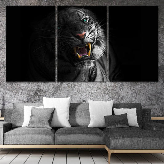 Black And White Tiger Pop Wall Art Canvas-Stunning Canvas Prints