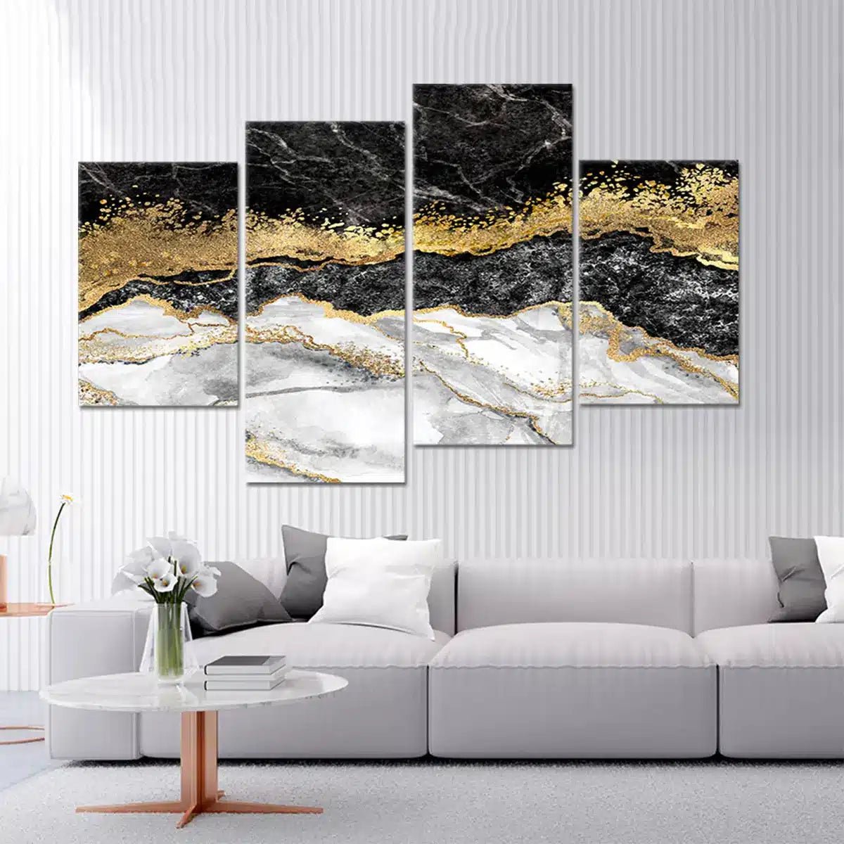 Gold Foil Abstract Wall Art Large Canvas Print Art Print Painting