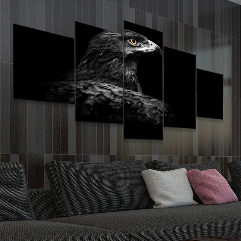 Black Eagle Multi Panel Canvas Wall Art
