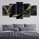 Black and Gold Wall Art For Living Room, black canvas art, marble abstract wall art, modern bedroom wall art​