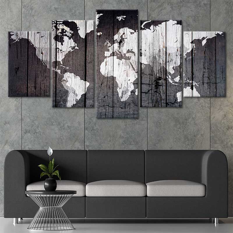 Rustic Wood Map Wall Art Canvas Print-Stunning Canvas Prints