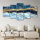 Blue And Gold Abstract Wall Art: luxury wall art for bedroom, modern abstract art on canvas, large contemporary canvas art, large wall art for living room