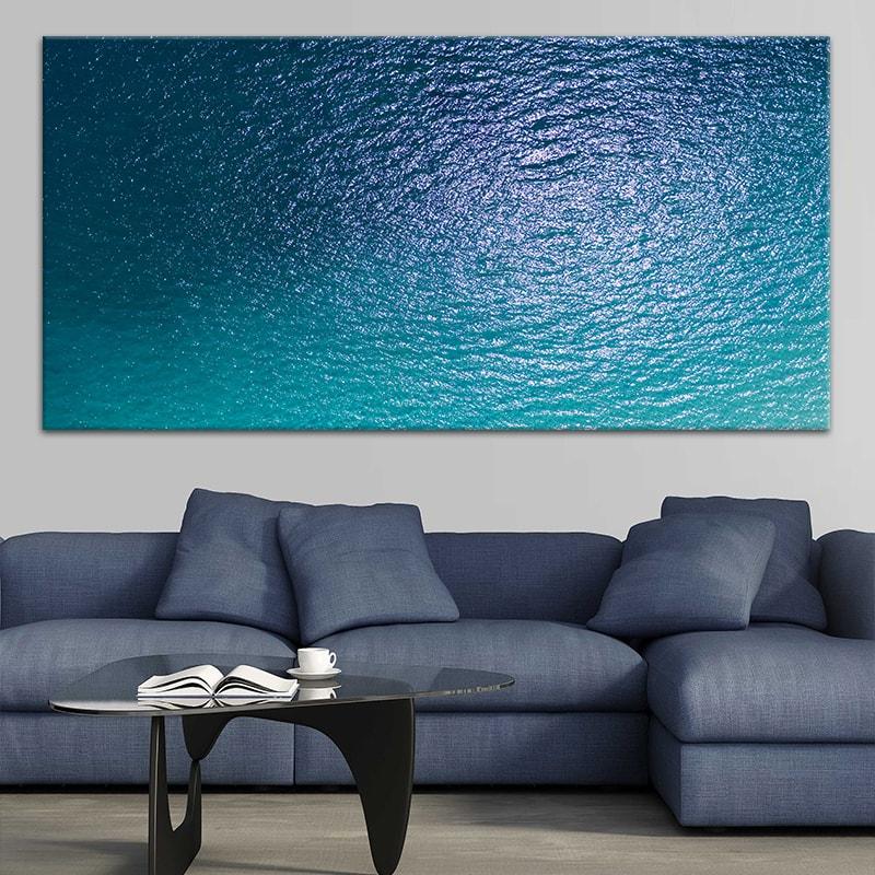 Blue Calm Ocean Surface Canvas Wall Art