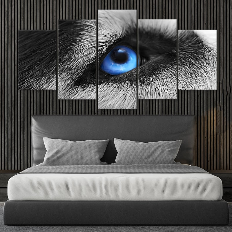 Blue Eyed Wolf Wall Art Canvas-Stunning Canvas Prints