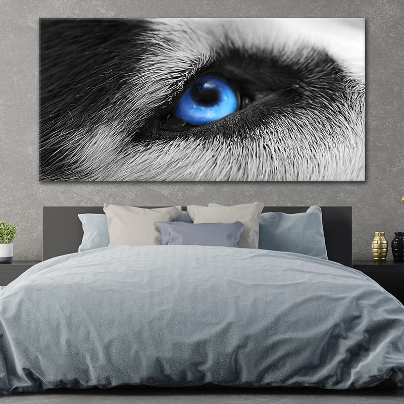 Blue Eyed Wolf Wall Art Canvas-Stunning Canvas Prints