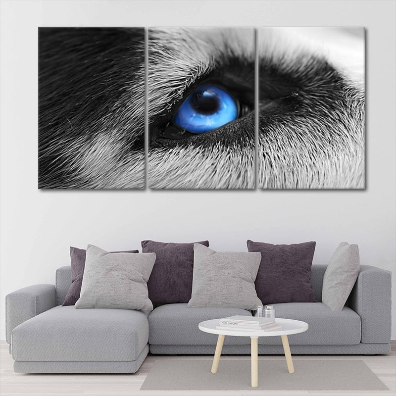 Blue Eyed Wolf Wall Art Canvas-Stunning Canvas Prints