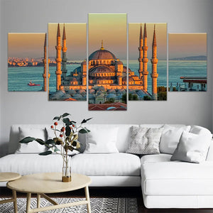 Blue Mosque Artwork Canvas, Large Islamic Wall Art, Istanbul wall art, serenity prayer wall art