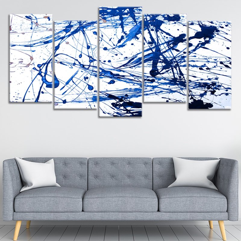 blue and white abstract art