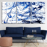 Blue Paint Splash Canvas Wall Art