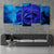 Royal Blue Rose 5 piece wall art