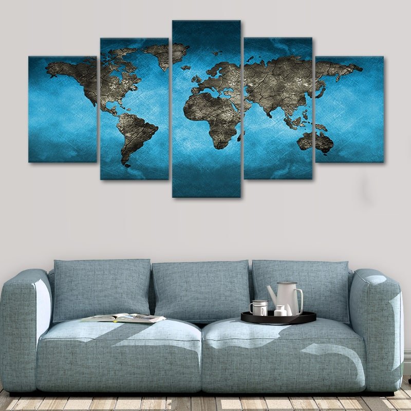 Ocean World Map Wall Art Canvas Print-Stunning Canvas Prints