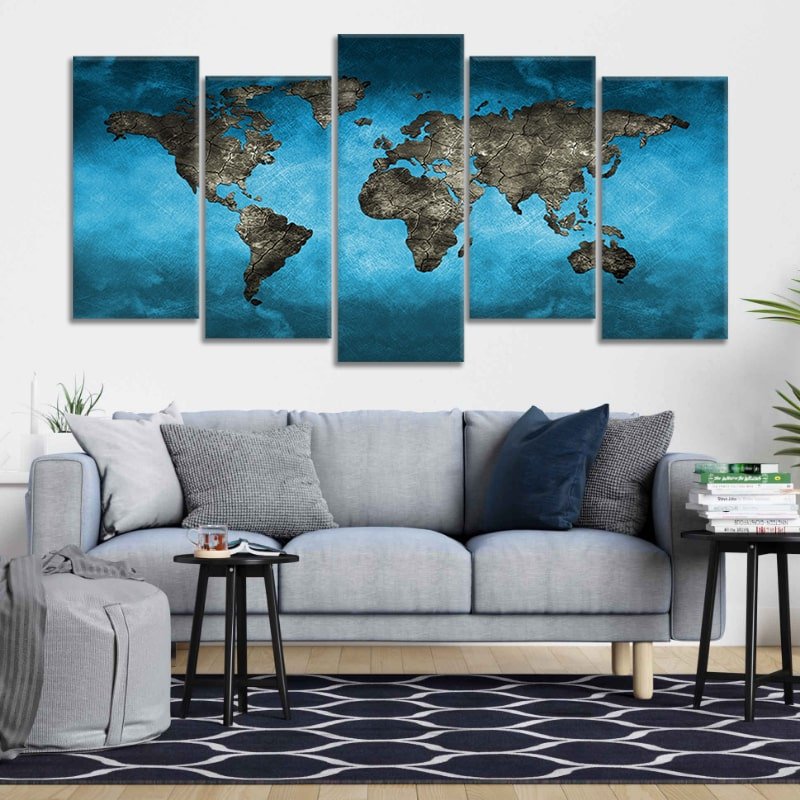 Ocean World Map Wall Art Canvas Print-Stunning Canvas Prints