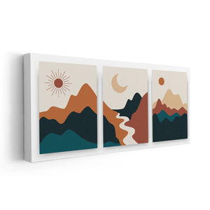 Sun Mountain Abstract Wall Art Landscape Geometric Abstract Minimalist Art  -P556