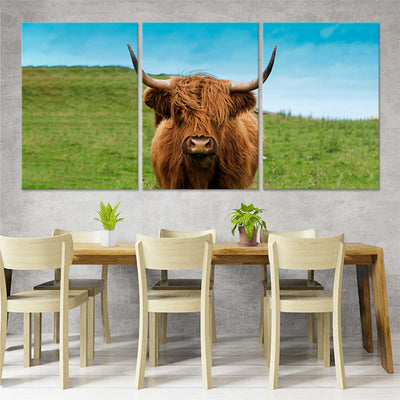 Brown Scottish Highland Cow Wall Art