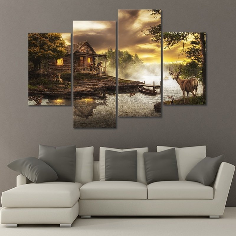 Rustic Wall Art For Cabin Wall Decor Large Painting, Artwork & Poster