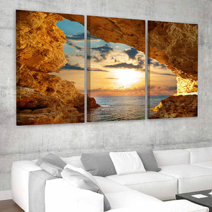 Sunset beach wall art highlighting a tranquil ocean landscape.
