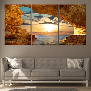Coastal beach wall decor capturing the beauty of nature’s golden hour.