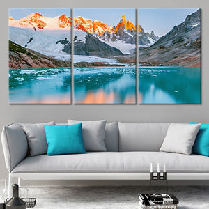 Patagonia Mountain Lake Wall Art Canvas-Stunning Canvas Prints