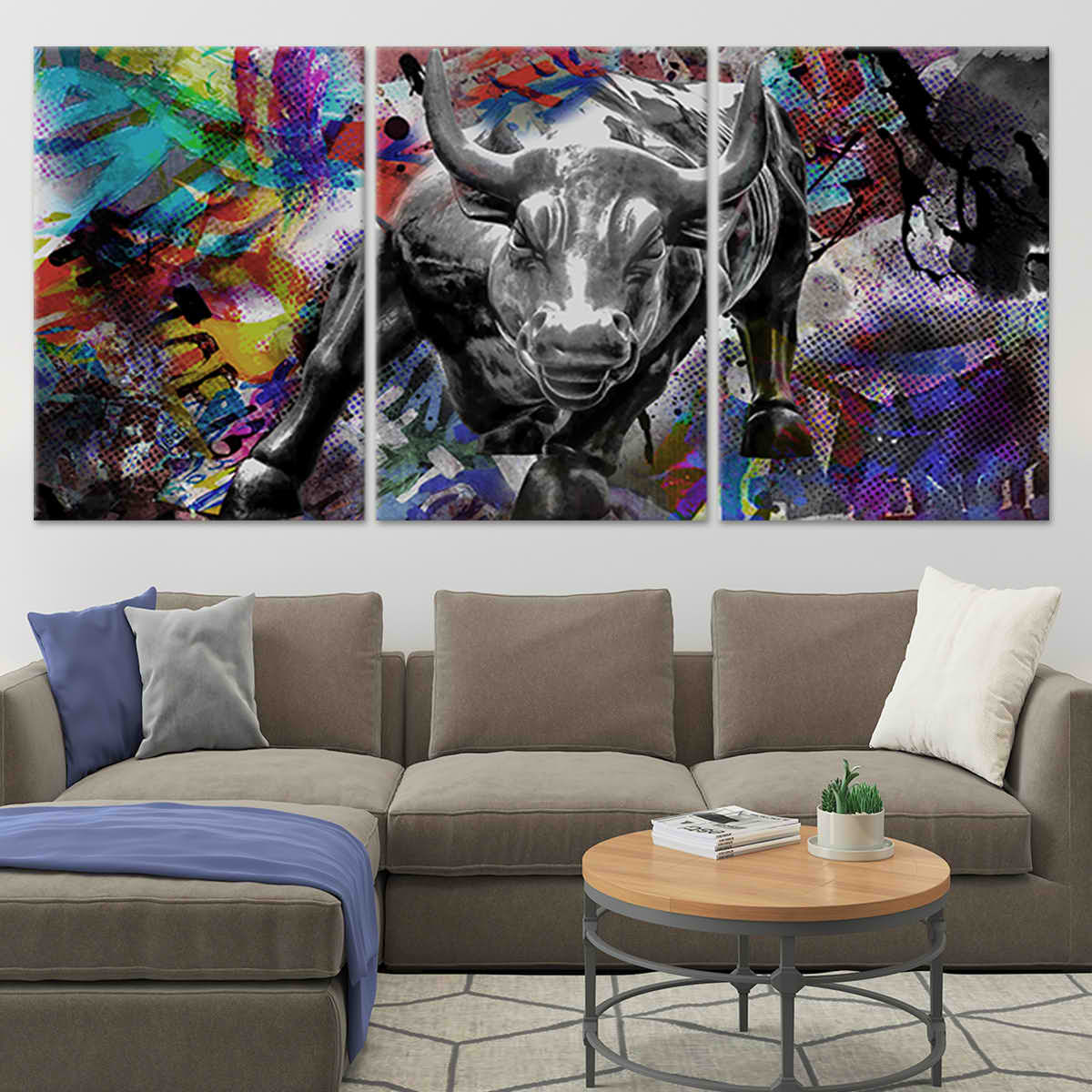Abstract Charging Bull Wall Art Canvas Print-Stunning Canvas Prints