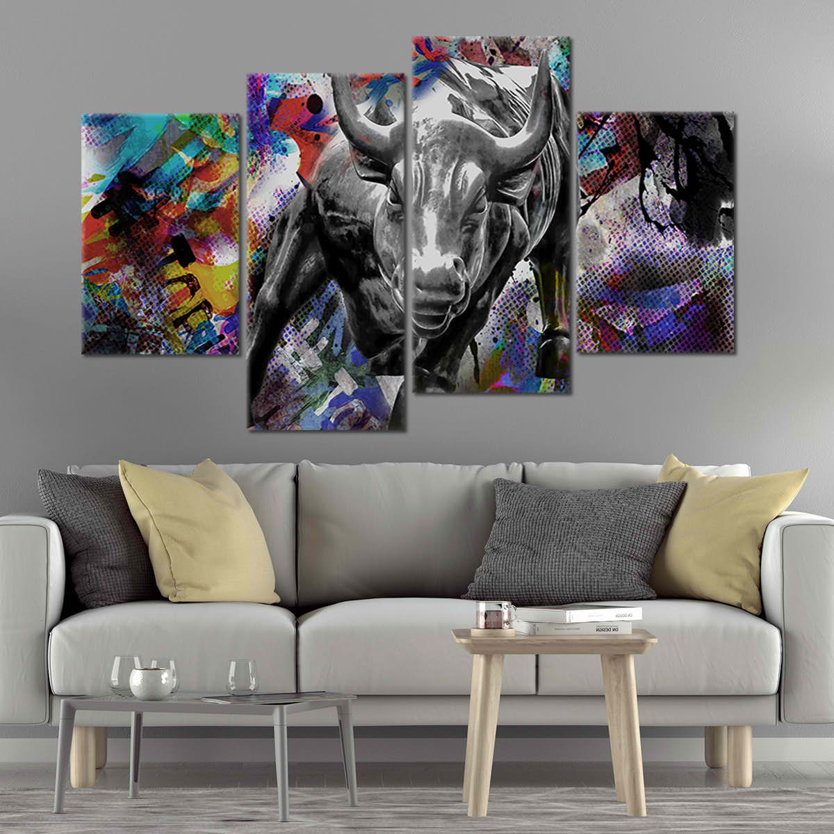 Abstract Charging Bull Wall Art Canvas Print-Stunning Canvas Prints