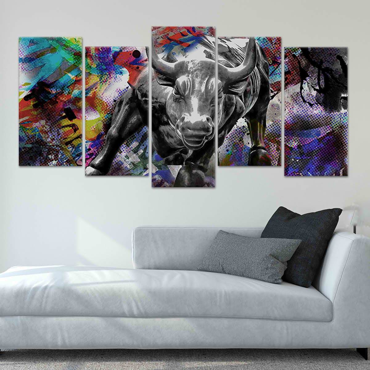 Abstract Charging Bull Wall Art Canvas Print-Stunning Canvas Prints